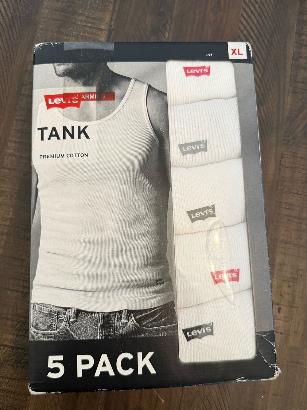 Levi's Men's White Tank 5-Pack - Ribbed Premium Cotton